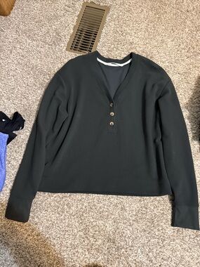 Free Fly Apparel Black Long Sleeve Henley Top